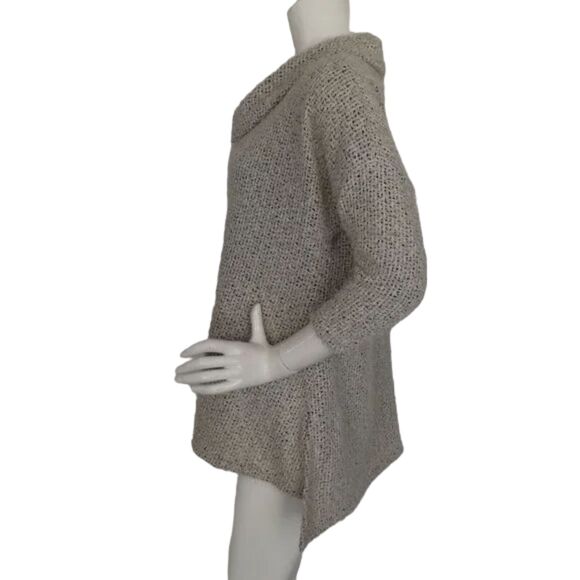 YUSHI Sweater, M/L, Eyelash Knit Gray, Cowl Neck, Pocket, 3/4 sleeves VINTAGE - Picture 9 of 12